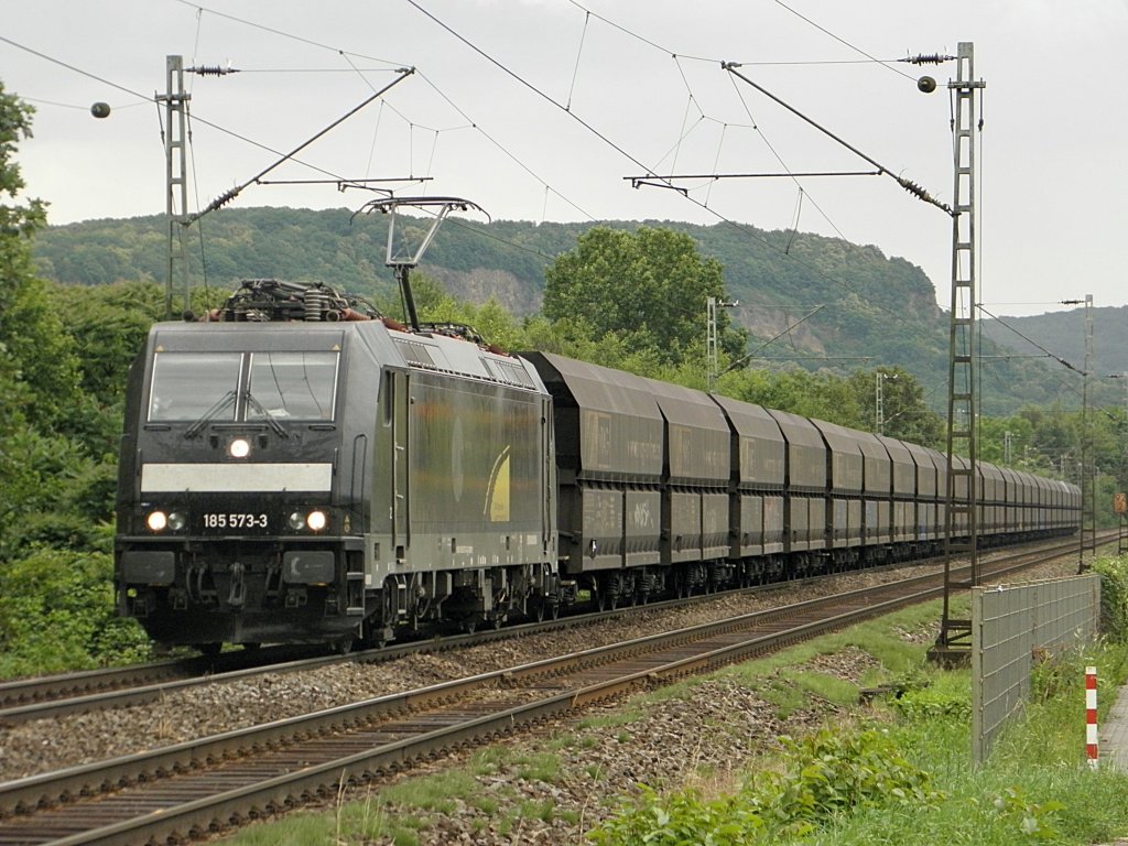 185 573-3 ex. RAN am NIAG Kohlezug in Limperich am 16.6.2011
