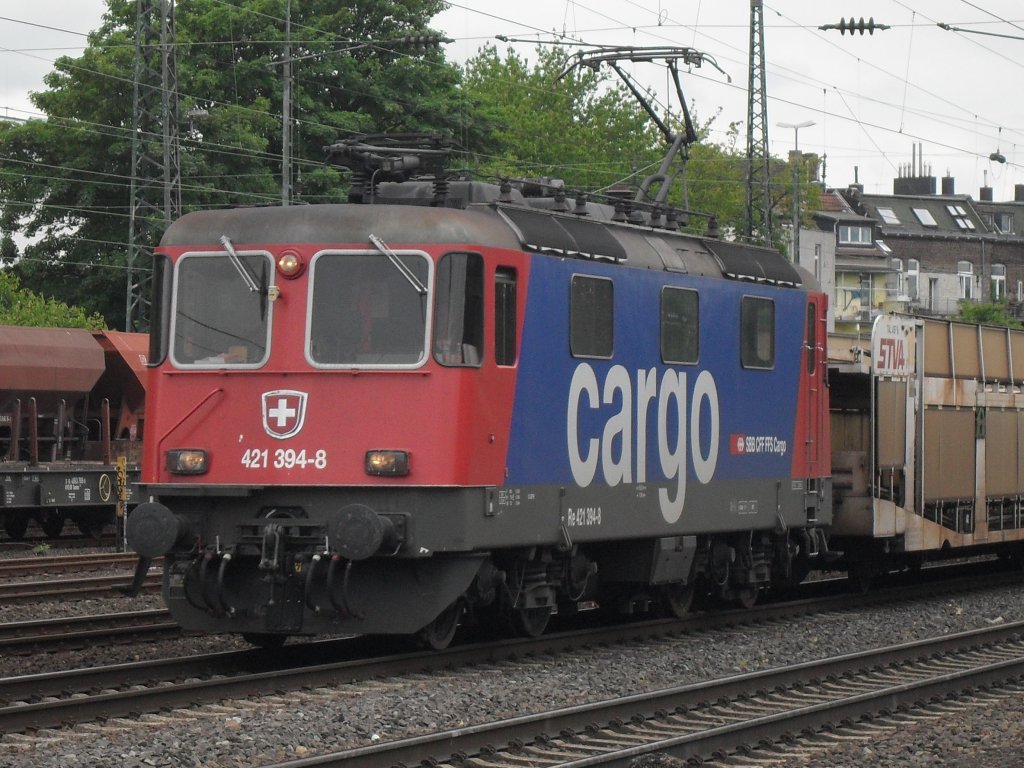 421 394-8 der SBB Cargo am 19.06.10. in K�ln West.