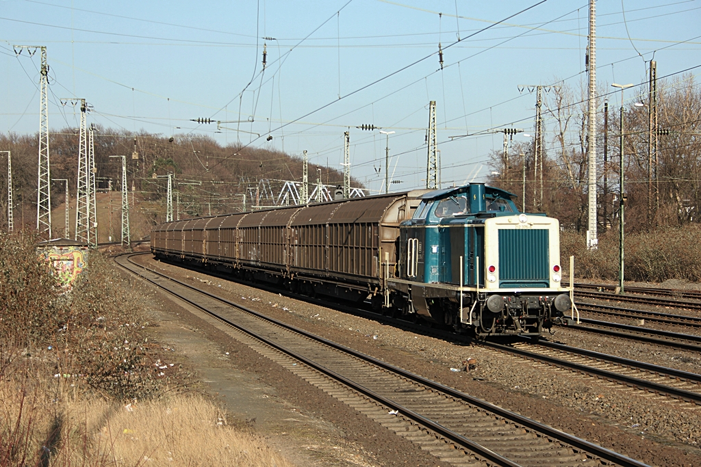 Aggerbahn 212 376-8 i.E. f�r die RSE in K�ln West am 10.2.2012