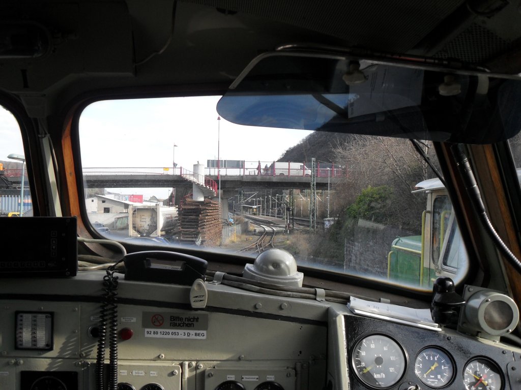 Blick aus dem F�hrerstand der V200 der Brohltalbahn BEG.