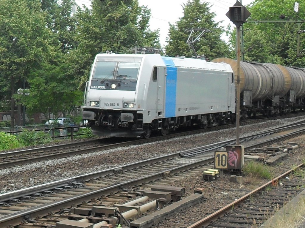 Br 185 von der Firma Railpool in Beuel am 1.7.10