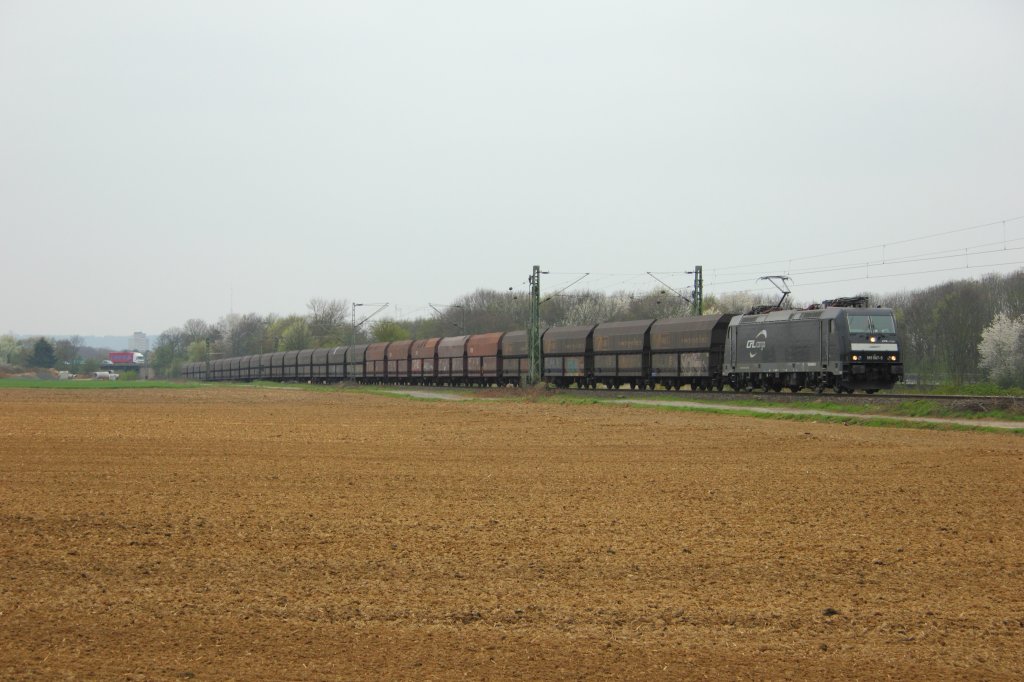 CFL Cargo 185 567-5 i.E. f�r die NIAG am 5.4.2012 in Vilich-M�ldorf