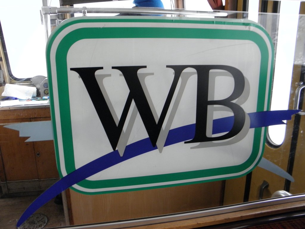 Das Wiehltalbahn Zeichen im VT 1 