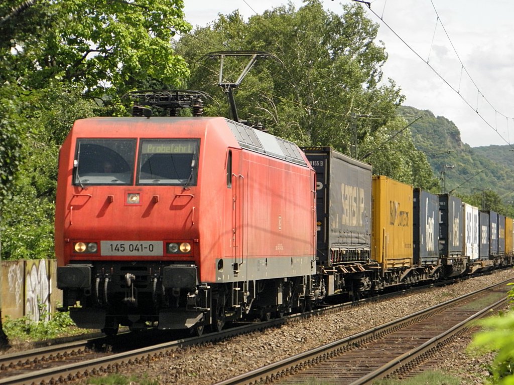 DB 145 041-0  Probefahrt -.-  in Limperich am 18.6.2011