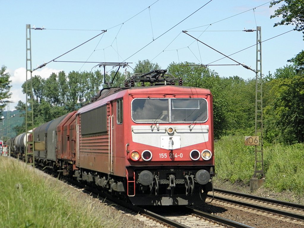 DB 155 214-0 in Unkel am 10.6.2011