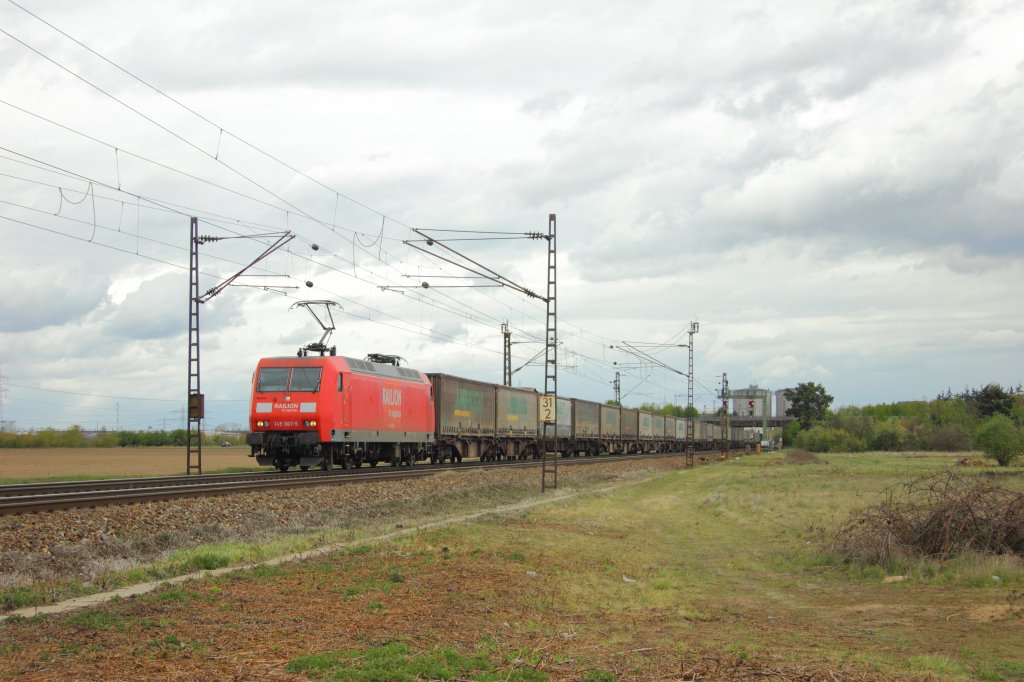 DB Railion 145 067-5 mit dem Ambrogio in Wiesental am 21.4.2012