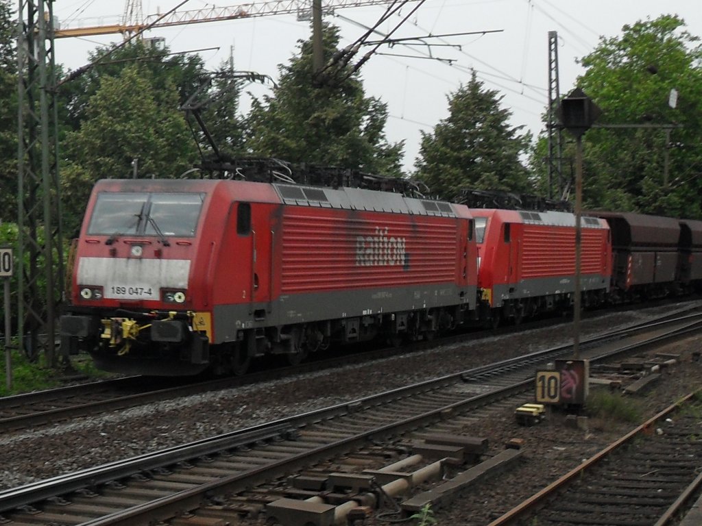 Doppeltraktion Br 189 mit Automatischer Kupplung (AK) in Beuel am 1.7.10
