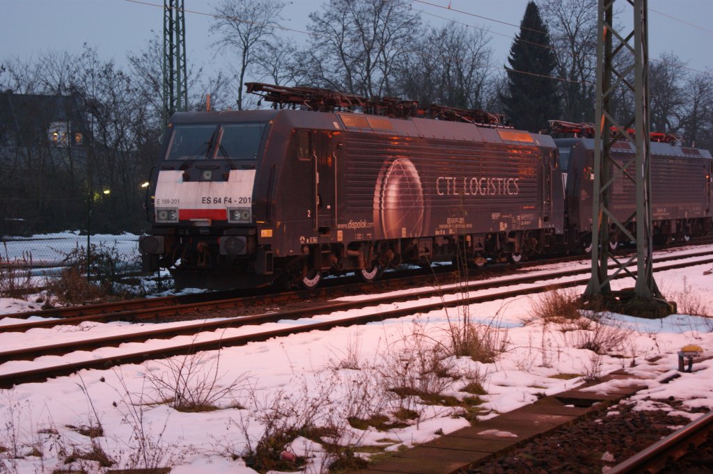 E189 201 von CTL Logistics stan am 03.01.2011 in M�nchengladbach-Hbf abgestellt.