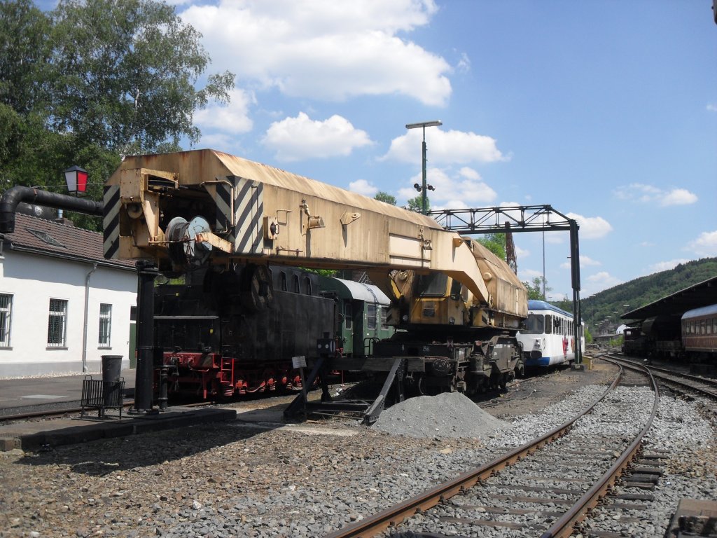 Gro�er Kranwagen im Eisenbahnmuseum Dieringhausen.