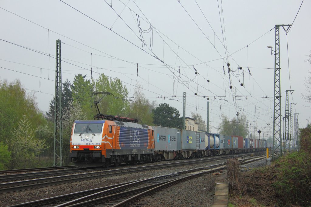 HUSA ES 64 F4-996 (E189-096) in Neuwied am 13.4.2012. Gru� an den Tf ! 