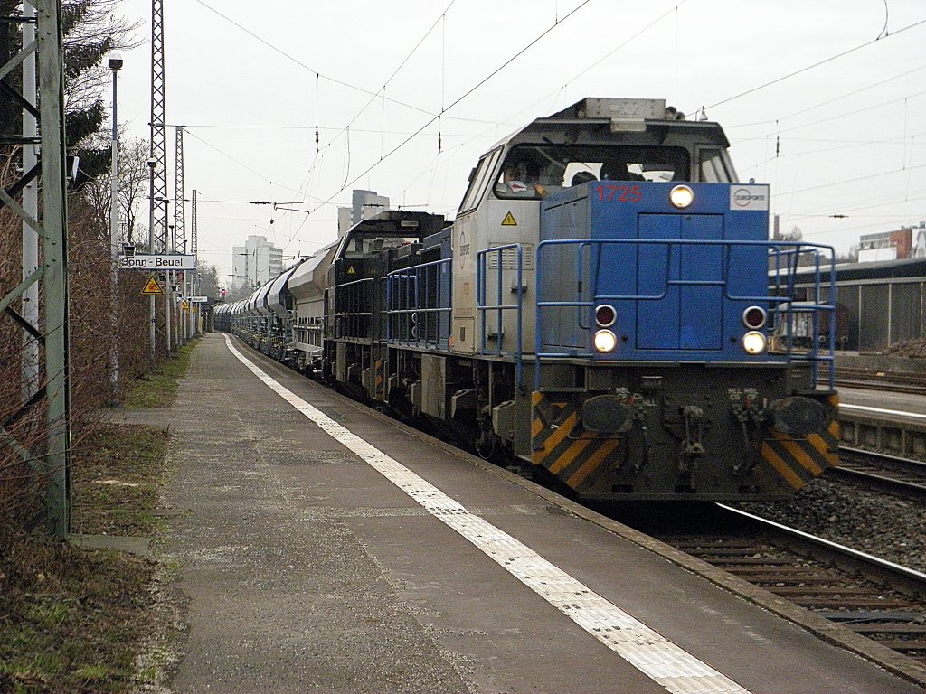MaK G1206 von Europorte mit einer MRCE G 1206 in Beuel am 10.2.2011