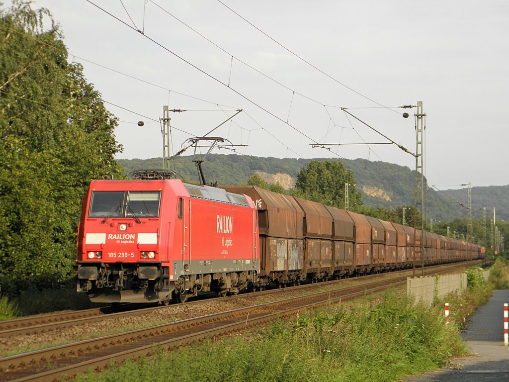 Railion 185 299-5 in Limperich am 31.8.2011