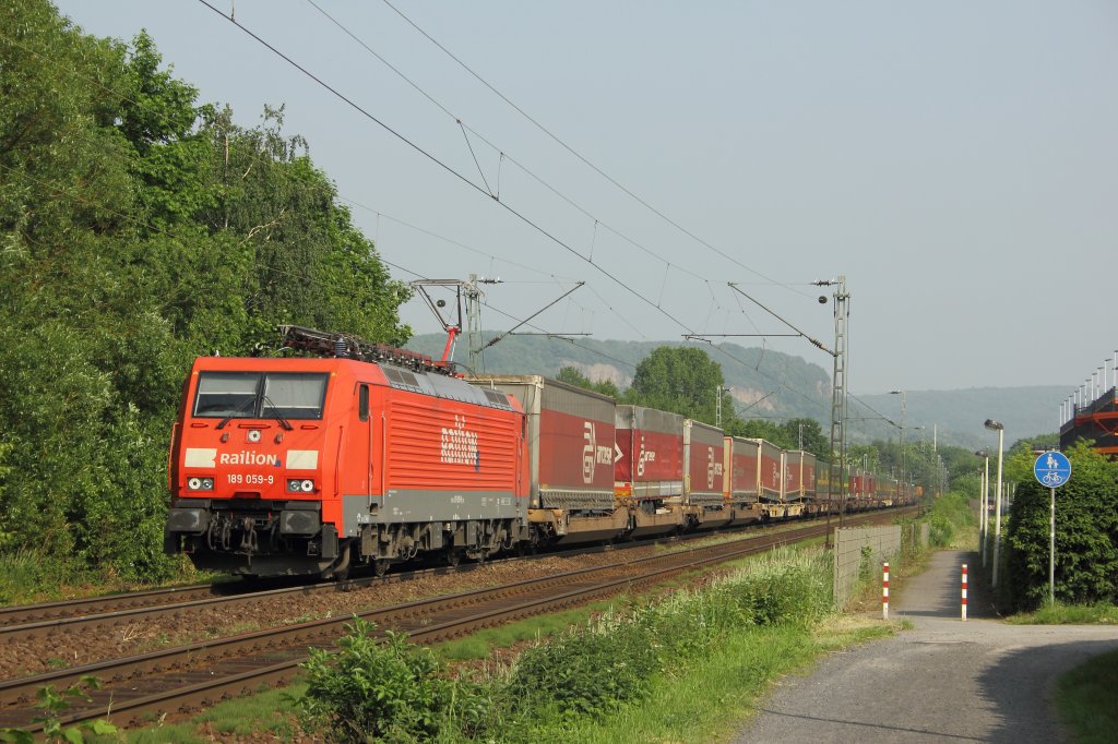 Railion 189 059-9 in Limperich am 22.5.2012