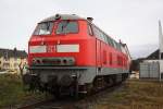 DB 218 217-8 in Koblenz L�tzel am 4.12.2011