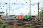 BEG 360 573 mit DB Museums 290 001 auf der Dieselparade in Koblenz-L�tzel am 29.9.2012