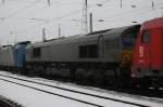 Class66 stand ebenfalls als einzige Diesellok in Krefeld-Hbf abgestellt am 03.01.2011.