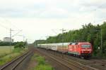 DB Netz 120 501-2  Bahntechnik mit Kompetenz  mit dem IC2417 in K�ln-Stammheim am 10.6.2012. Gru� an den Tf !