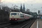 DB 103 184-8 mit dem IC1900 in K�ln Deutz am 3.2.2012