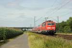 DB 111 149-1 in Meerbusch-Osterath am 17.8.2012