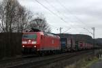 DB 185 118-7 mit dem Winner in Beuel am 12.1.2012