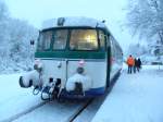 WB VT 1 MAN Schienenbus an der Haltestelle Osberghausen am 5.12.10